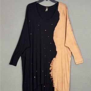 We The Free Black and Tan Asymmetrical Dress